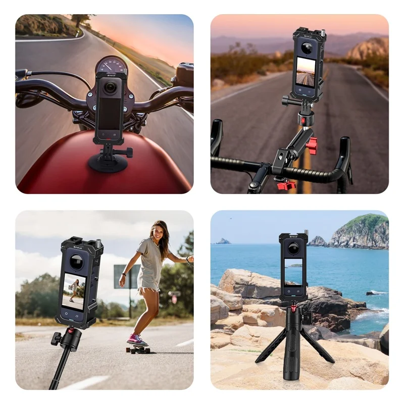 PULUZ PU941B For Insta360 X4 Action Camera Cage Aluminum Alloy Expansion Protective Frame