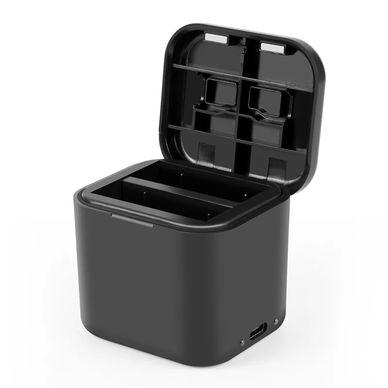 PULUZ PU968B For Insta360 Ace / Ace Pro Charging Case Dual Battery Charger Battery Storage Card Organizer