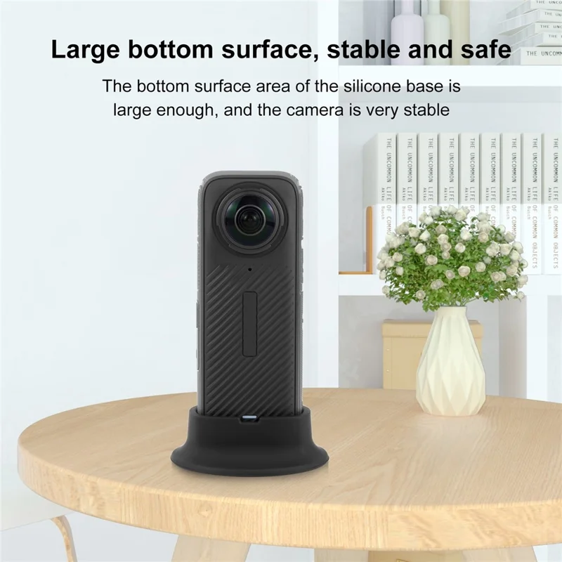 PULUZ PU943B For Insta360 X4 Silicone Base Anti-Slip Desktop Stand Camera Mount Protective Holder