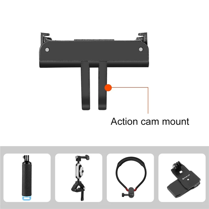 PULUZ PU934B For DJI Osmo Action 4  /  3 Magnetic Quick Release Adapter Base Expansion Mount for Selfie Stick / Tripod