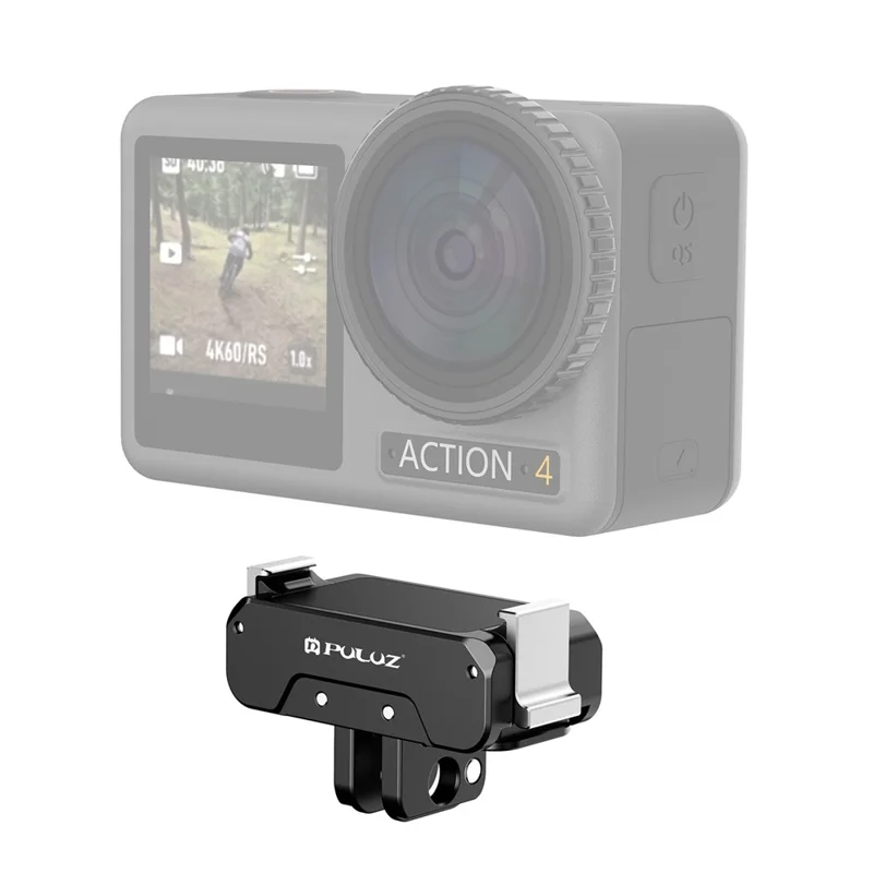 PULUZ PU995B Para DJI Osmo Action 4 / 3 Base de montaje de metal de liberación rápida magnética compatible con palo selfie / trípode