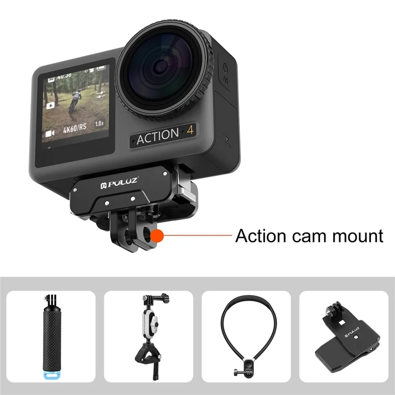PULUZ PU995B Para DJI Osmo Action 4 / 3 Base de montaje de metal de liberación rápida magnética compatible con palo selfie / trípode