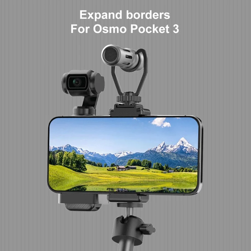 PULUZ PU725B Per DJI Osmo Pocket 3 Adattatore Supporto Telefonico per Fotocamera d'Azione Compatibile con Treppiede
