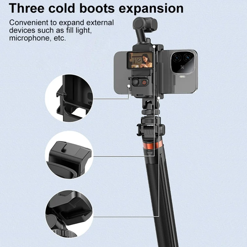 Держатель для телефона PULUZ PU726B для DJI Osmo Pocket 3 с треногой и защитной рамкой