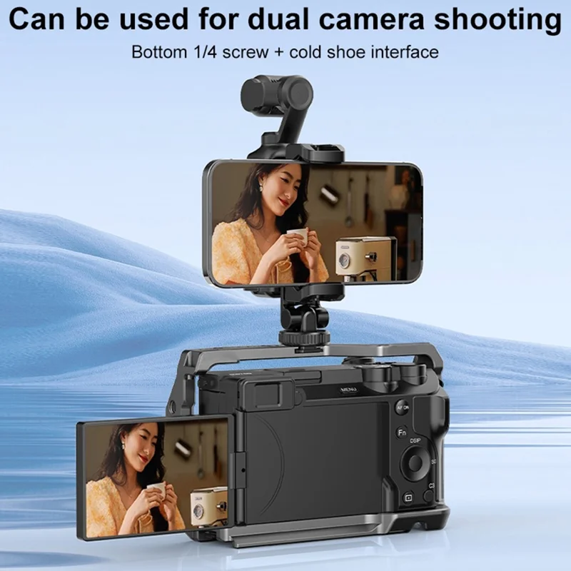 Держатель для телефона PULUZ PU726B для DJI Osmo Pocket 3 с треногой и защитной рамкой