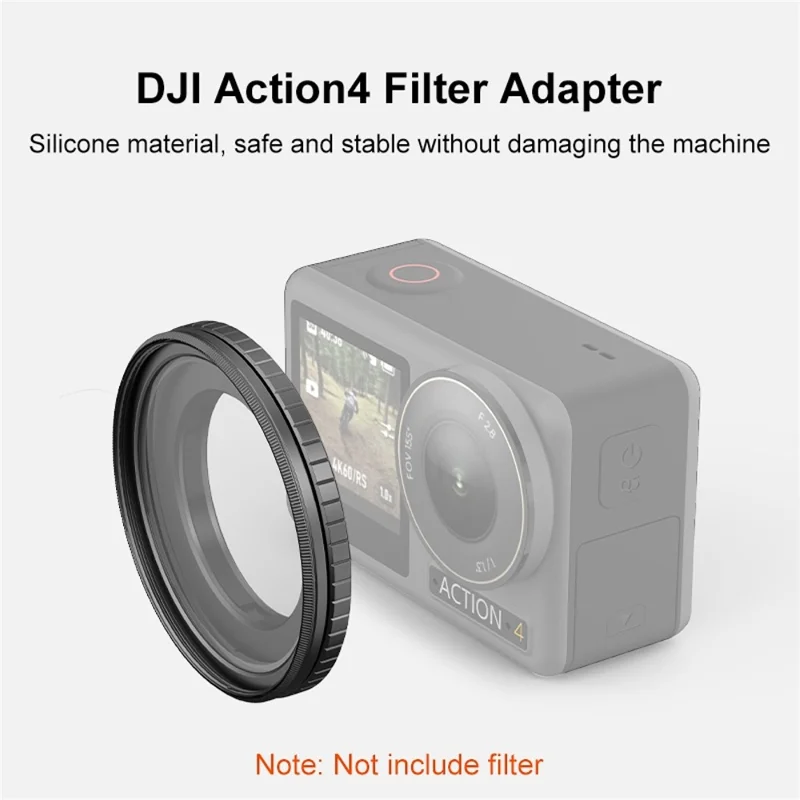 Suporte de Filtro Metálico PULUZ PU994B Compatível com Filtros de 49mm para DJI Osmo Action 4