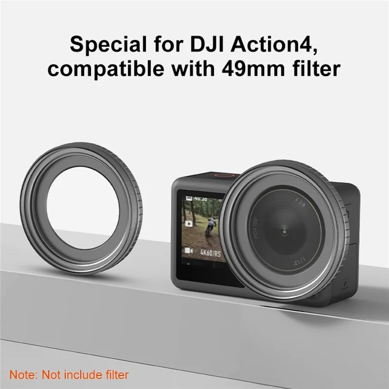 Suporte de Filtro Metálico PULUZ PU994B Compatível com Filtros de 49mm para DJI Osmo Action 4