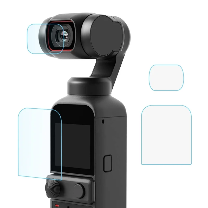 PULUZ PU530 Набор из 2 шт. Защитное стекло 9H 2.5D HD для объектива и экрана DJI Pocket 2