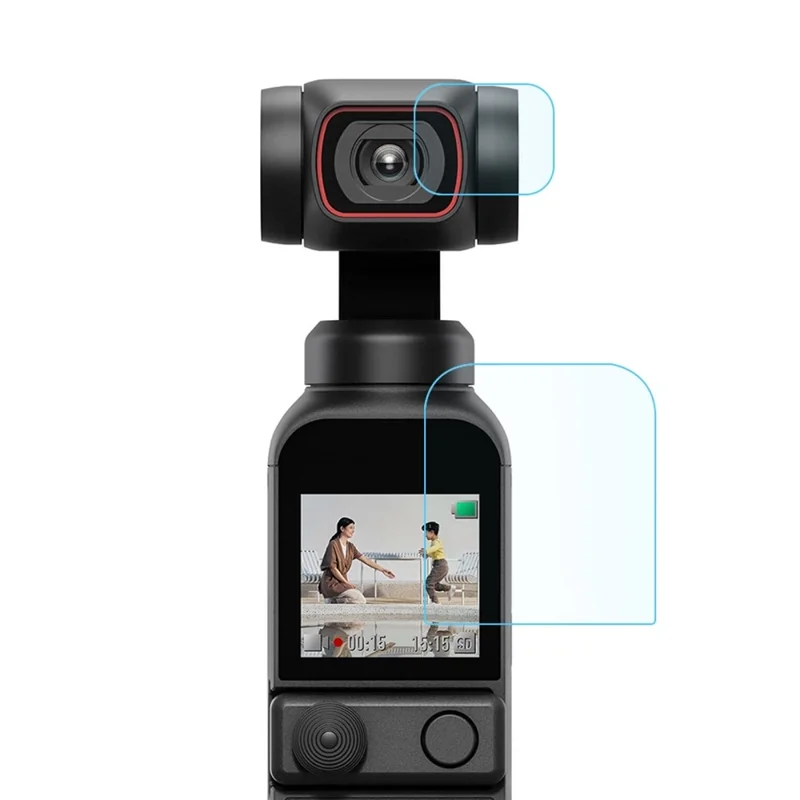 PULUZ PU530 Набор из 2 шт. Защитное стекло 9H 2.5D HD для объектива и экрана DJI Pocket 2