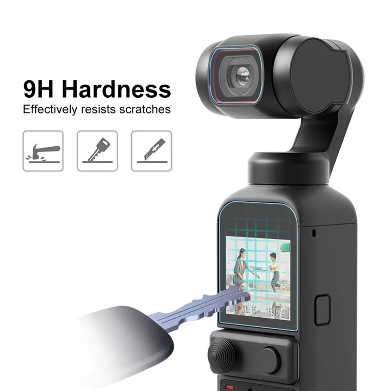 PULUZ PU530 Набор из 2 шт. Защитное стекло 9H 2.5D HD для объектива и экрана DJI Pocket 2