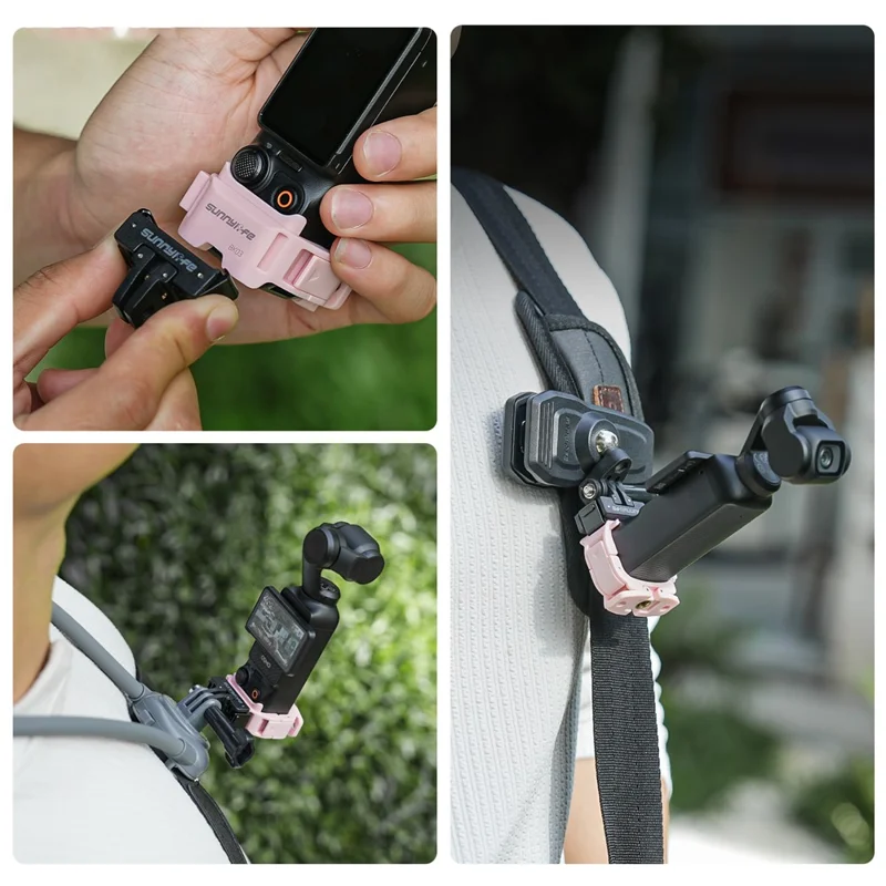 SUNNYLIFE OP3-BK03 Marco de expansión de liberación rápida doble adaptador de montaje para DJI Osmo Pocket 3 - Negro