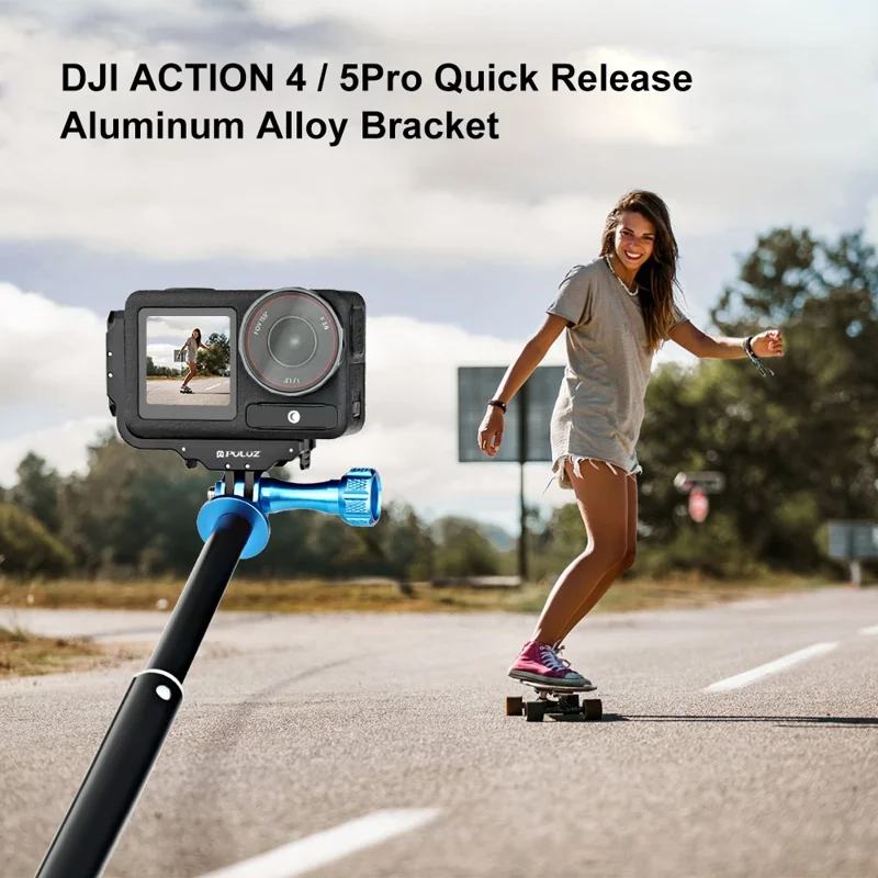 PULUZ PU768B Para DJI Osmo Action 5 Pro / 4 Soporte Magnético de Liberación Rápida de Doble Orientación para Grabación Horizontal / Vertical