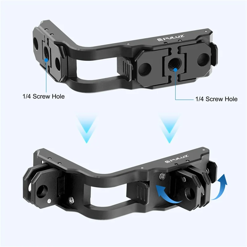 PULUZ PU768B Para DJI Osmo Action 5 Pro / 4 Soporte Magnético de Liberación Rápida de Doble Orientación para Grabación Horizontal / Vertical