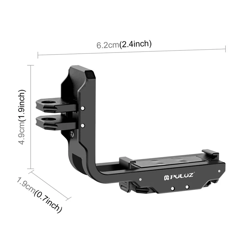 PULUZ PU768B Para DJI Osmo Action 5 Pro / 4 Soporte Magnético de Liberación Rápida de Doble Orientación para Grabación Horizontal / Vertical