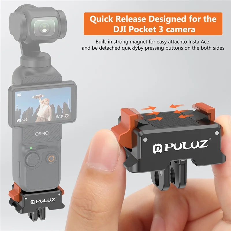 PULUZ PU735B For DJI Osmo Pocket 3 Quick Release Mount Adapter Action Camera Accessories