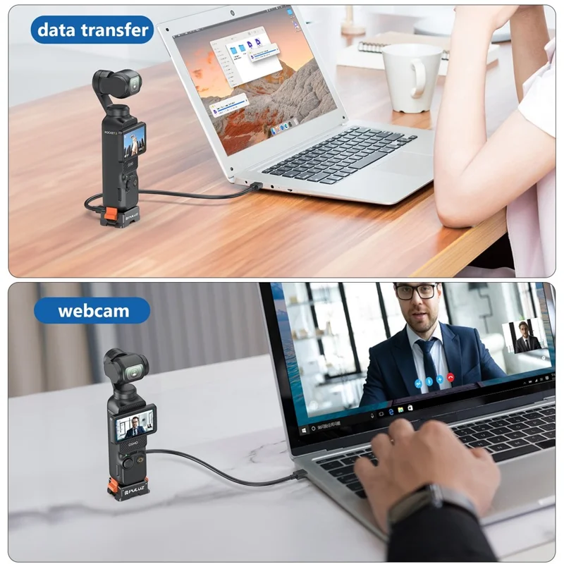PULUZ PU734B Base de Carregamento Tipo C com Adaptador de Montagem de Liberação Rápida para DJI Osmo Pocket 3 - Acessórios para Câmera