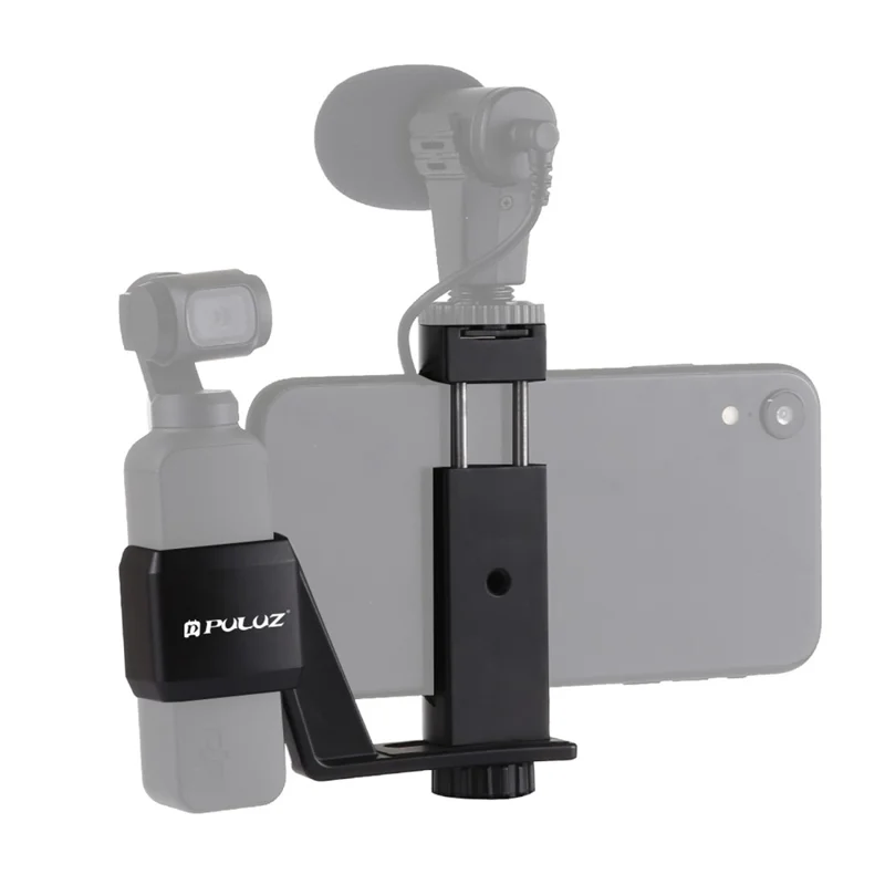 PULUZ PU383 Supporto di Fissaggio Metallico con Staffa di Espansione per Montaggio a Slitta Fredda e Supporto Telefono per DJI Osmo Pocket