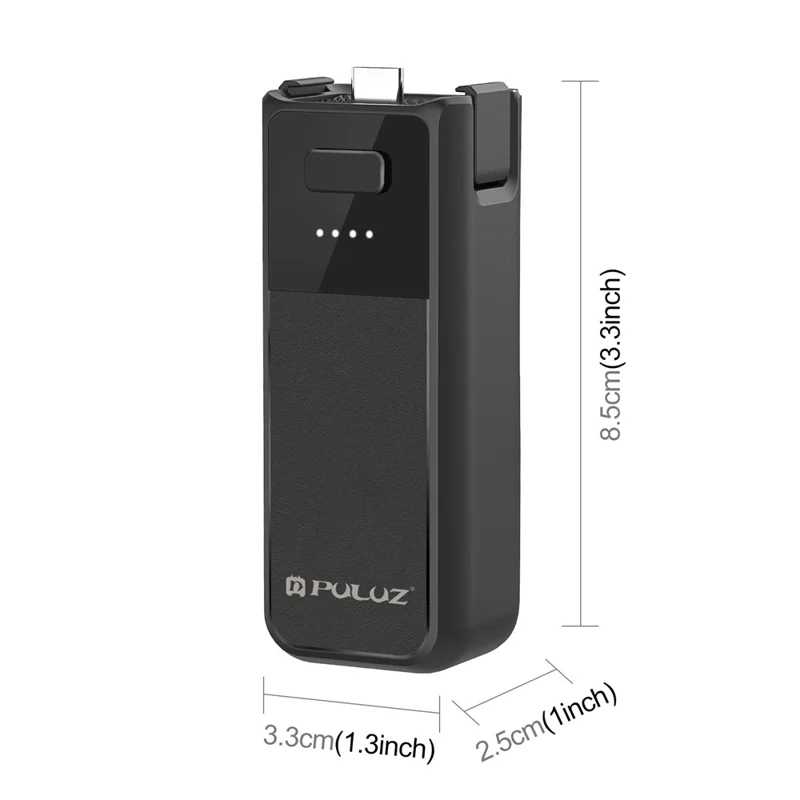 PULUZ PU957B Empuñadura Extensible con Batería de 2800mAh y Puerto USB-C para DJI Osmo Pocket 3