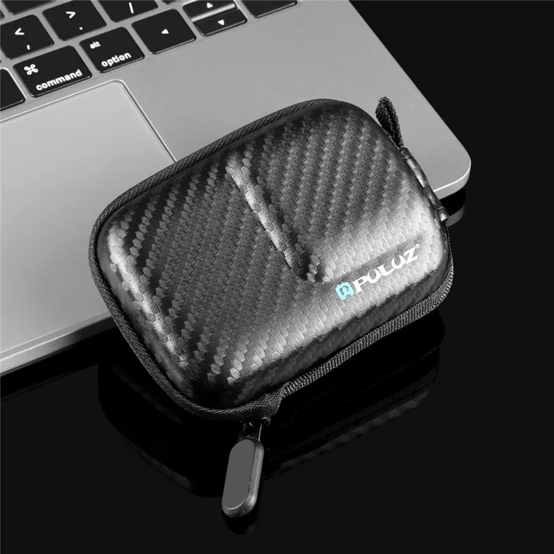 PULUZ PU946B For DJI Osmo Action 4  /  3 Mini Body Case Carbon Fiber Texture PU + EVA Portable Storage Bag