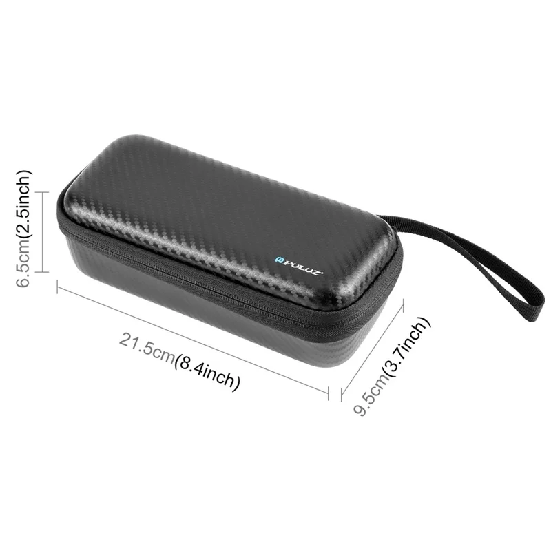PULUZ PU945B Para DJI Osmo Pocket 3 Bolsa de Transporte em EVA de Fibra de Carbono à Prova de Choque Portátil