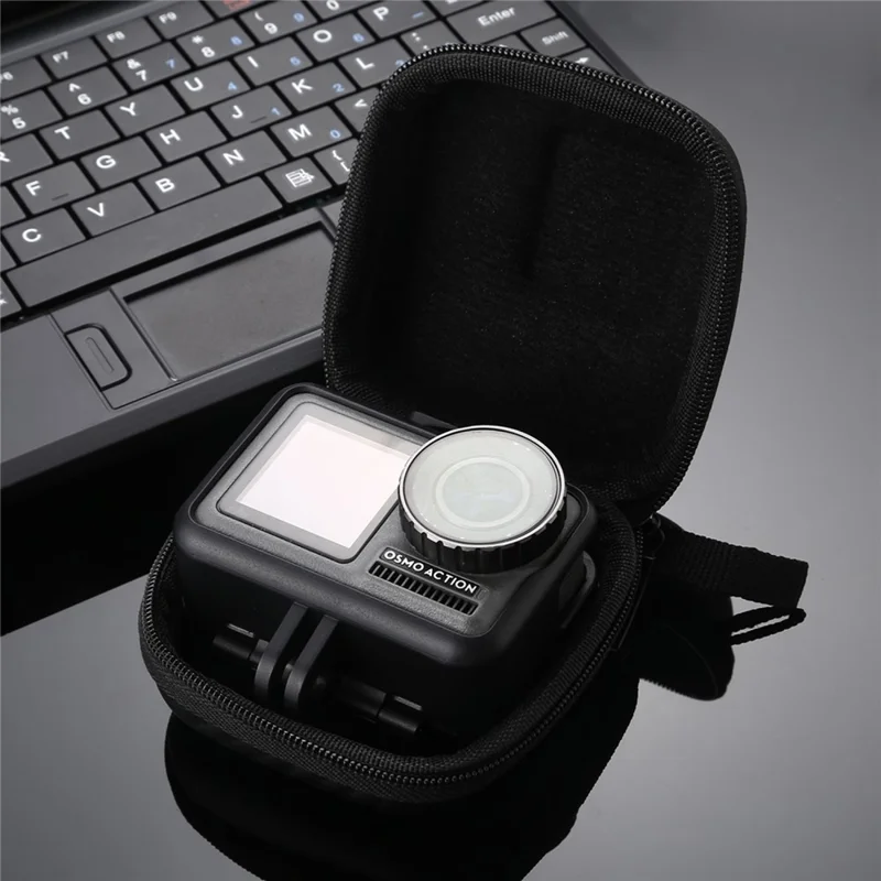 PULUZ PU349 Sacoche de Rangement en Fibre de Carbone EVA pour DJI OSMO Action / GoPro / Xiaomi / Yi Mini