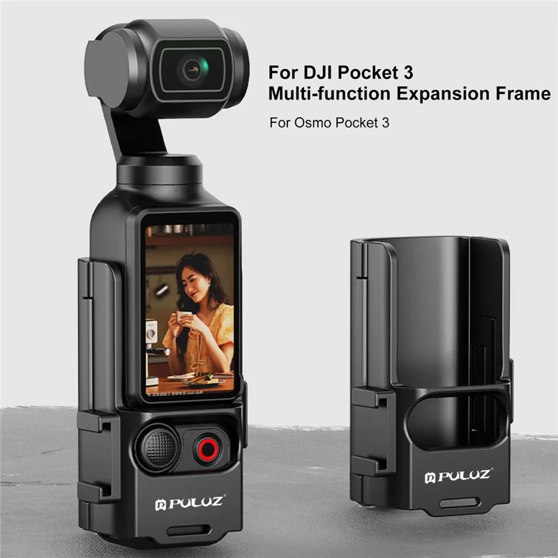 PULUZ PU722B для DJI Osmo Pocket 3 Удлинительный адаптер Защитная рамка Расширенная ручка Холодный башмак Кронштейн крепления