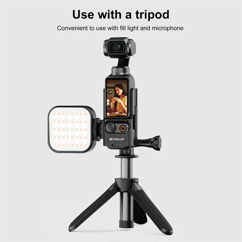 PULUZ PU722B для DJI Osmo Pocket 3 Удлинительный адаптер Защитная рамка Расширенная ручка Холодный башмак Кронштейн крепления
