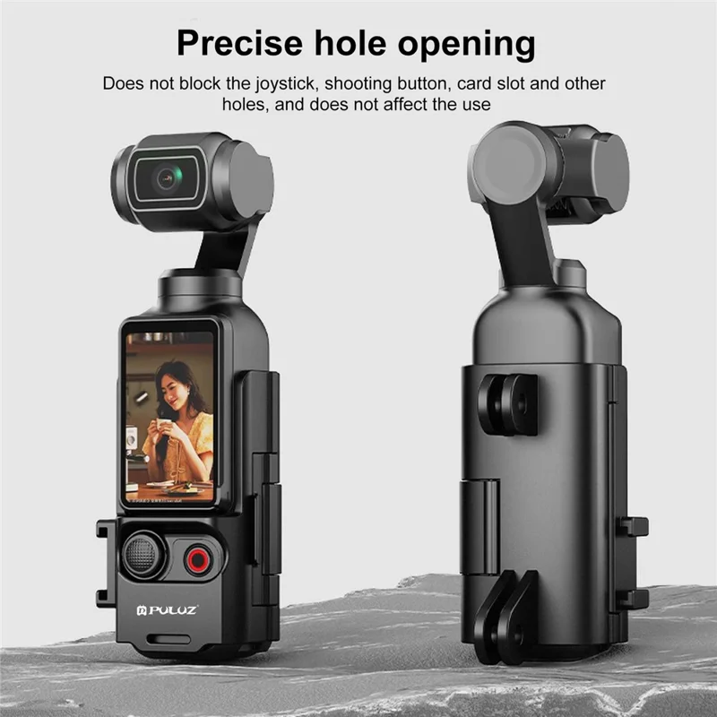 PULUZ PU722B для DJI Osmo Pocket 3 Удлинительный адаптер Защитная рамка Расширенная ручка Холодный башмак Кронштейн крепления