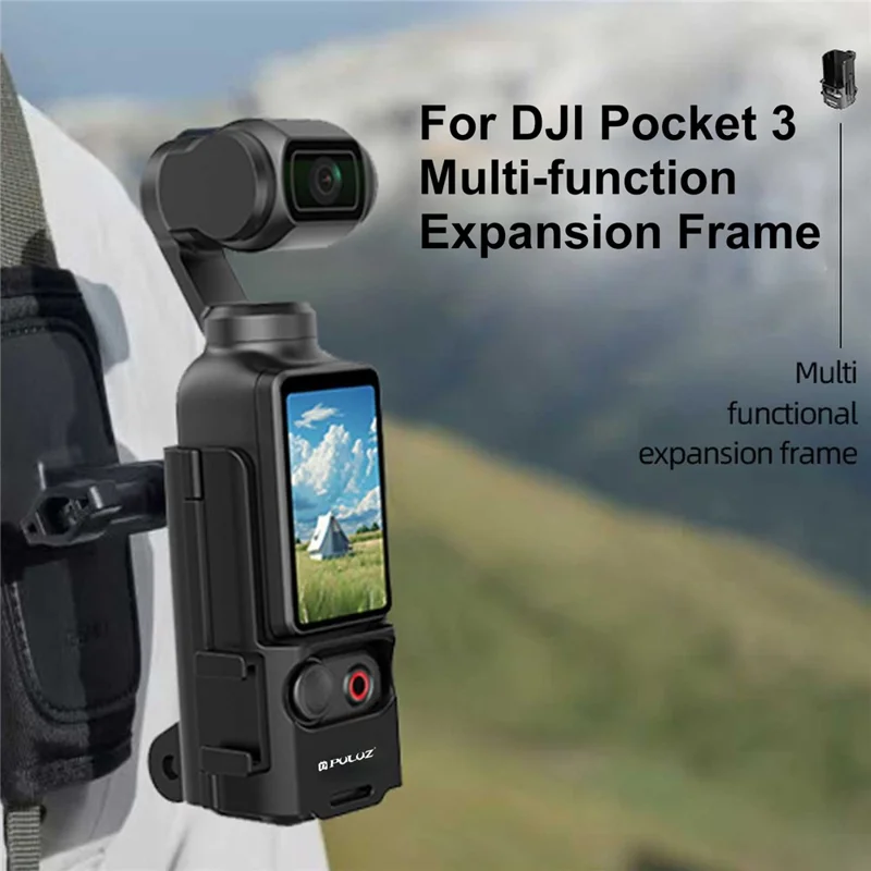 PULUZ PU722B для DJI Osmo Pocket 3 Удлинительный адаптер Защитная рамка Расширенная ручка Холодный башмак Кронштейн крепления