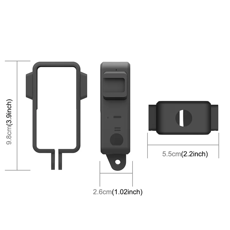 PULUZ PU572B For DJI Action 2 Protective Frame ABS Shockproof Frame with 2 Hot Shoe Mounts