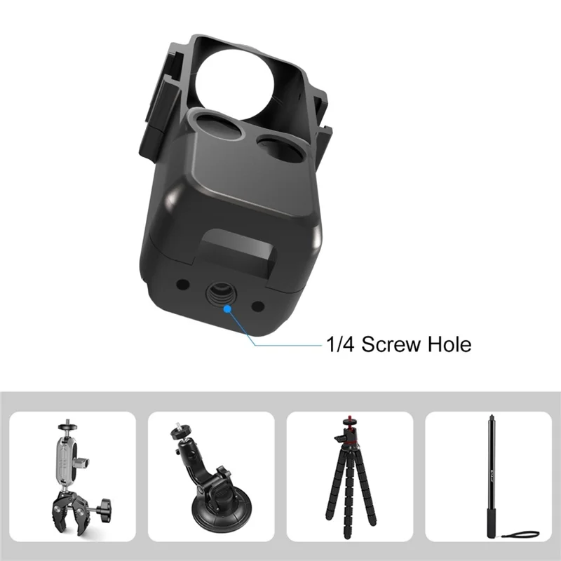 PULUZ PU933B Marco Protector de Metal para DJI Osmo Pocket 3 con 2 Soportes de Zapata Fría y Adaptador de Expansión