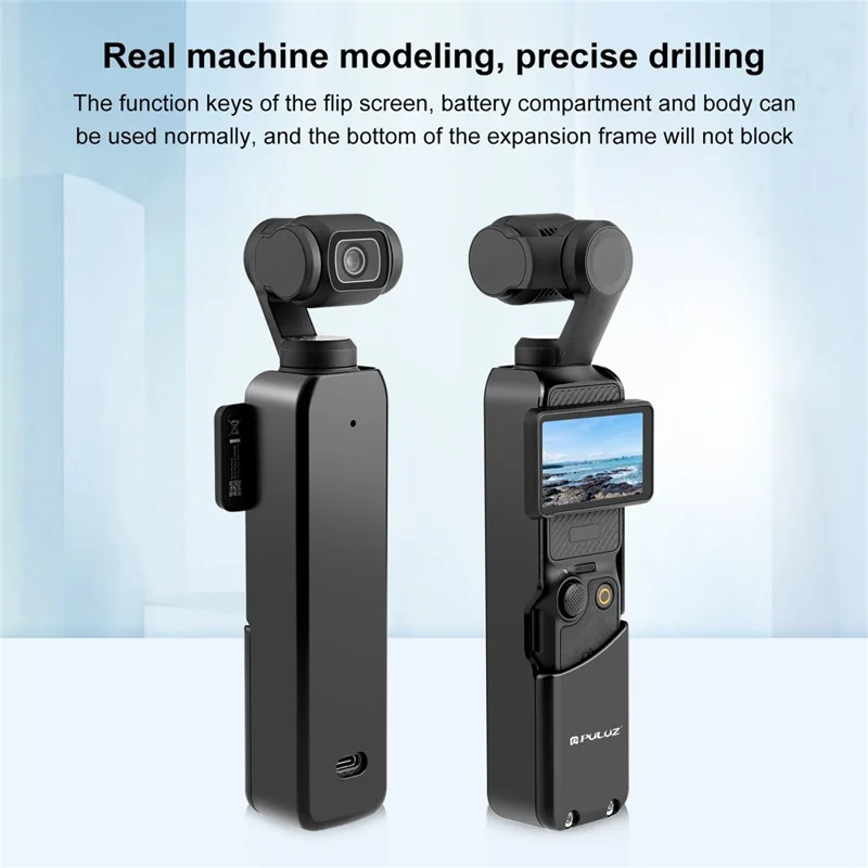PULUZ PU930B Per DJI Osmo Pocket 3 Cornice Protettiva in Metallo Adattatore Gabbia in Lega di Alluminio CNC con Supporto di Montaggio