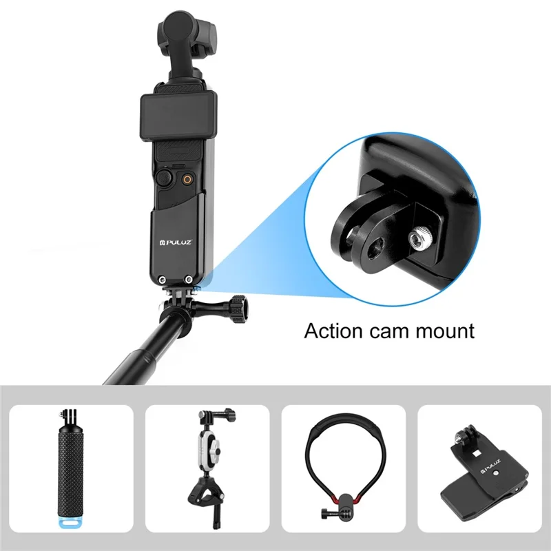 PULUZ PU930B Per DJI Osmo Pocket 3 Cornice Protettiva in Metallo Adattatore Gabbia in Lega di Alluminio CNC con Supporto di Montaggio