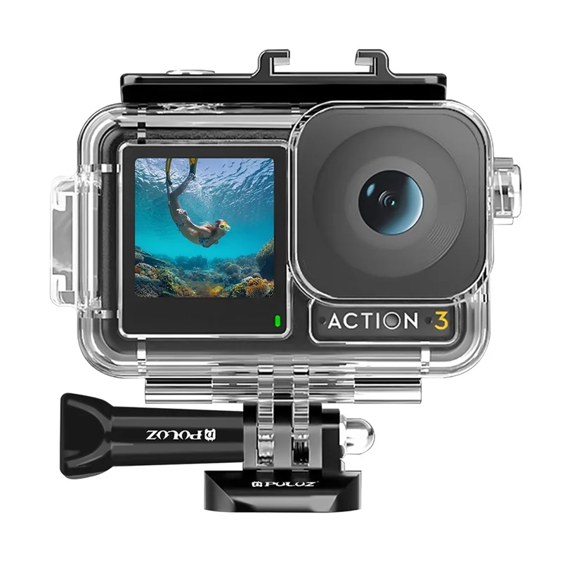 PULUZ PU808 For DJI Osmo Action 3 Case 40M Waterproof Cover with Cold Shoe Mount  /  Bracket