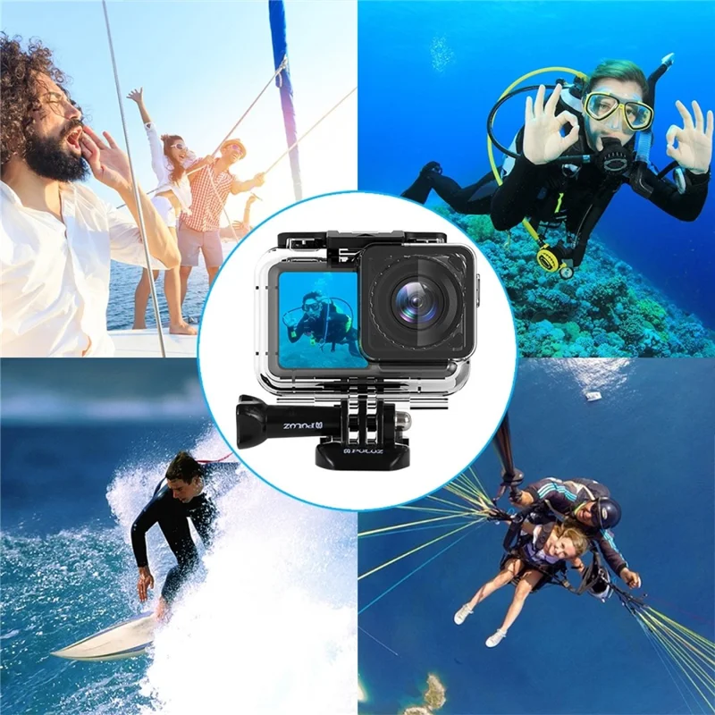 PULUZ PU398 Wasserdichtes Gehäuse mit Basis und Langschraube für DJI Osmo Action - 61M Unterwasserschutz