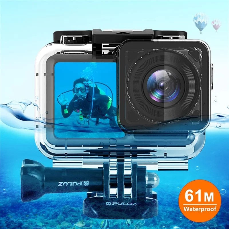 PULUZ PU398 Wasserdichtes Gehäuse mit Basis und Langschraube für DJI Osmo Action - 61M Unterwasserschutz