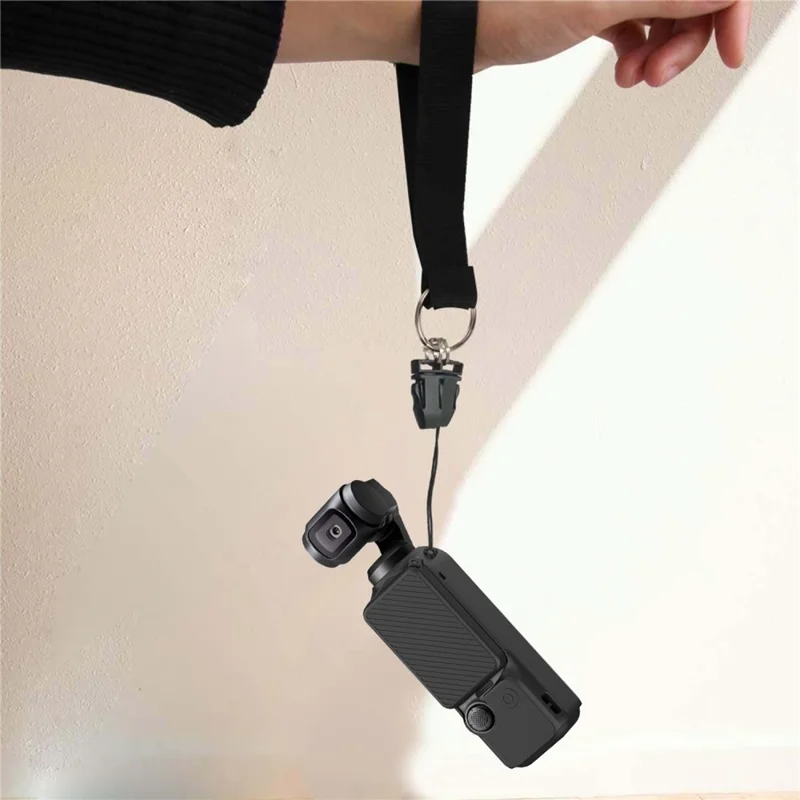 PULUZ PU998 Per DJI Osmo Pocket 3 Gimbal Fotocamera Custodia in silicone + Coperchio dello schermo con cordino - Nero