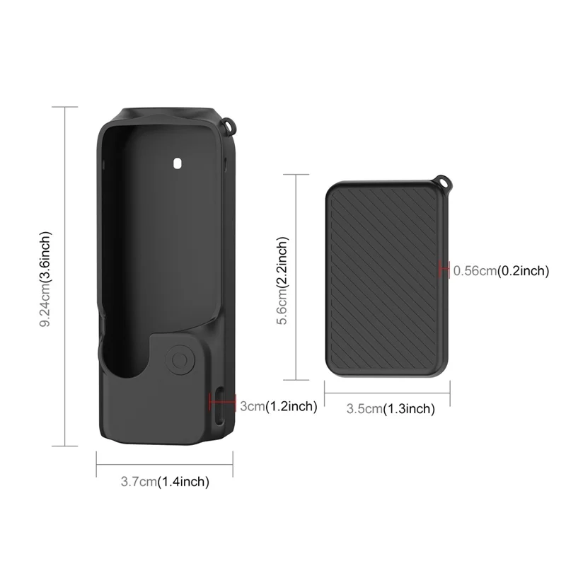 PULUZ PU998 Per DJI Osmo Pocket 3 Gimbal Fotocamera Custodia in silicone + Coperchio dello schermo con cordino - Nero