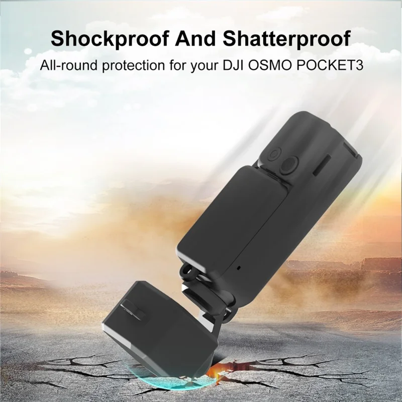 PULUZ PU894 For DJI Osmo Pocket 3 Silicone Protective Case Set with Lens / Screen Cover - Black