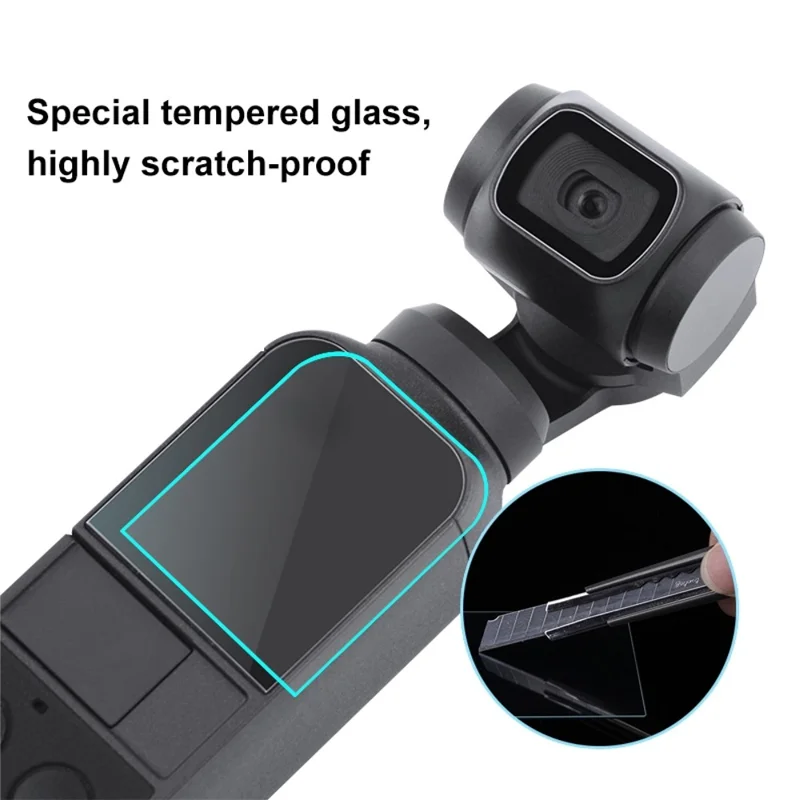 PULUZ PU376 Para DJI Osmo Pocket Protetor de tela 9H 2.5D Película de vidro temperado HD para lente da câmera