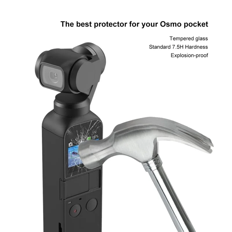PULUZ PU376 Para DJI Osmo Pocket Protetor de tela 9H 2.5D Película de vidro temperado HD para lente da câmera