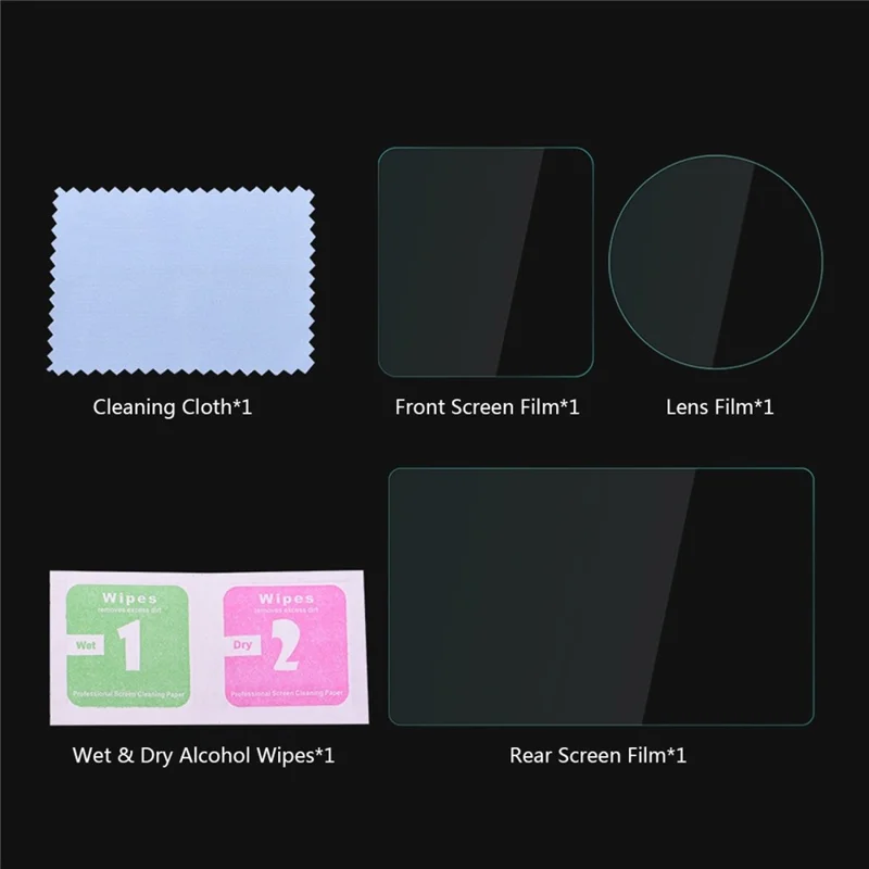 PULUZ PU810 For DJI Osmo Action 3 Screen Protector Set with Lens / Front / Rear Tempered Glass Film Anti-Explosion