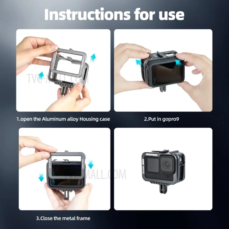 TELESIN AT1102 Aluminum Alloy Housing Case Shell for GoPro Hero 10 / 9