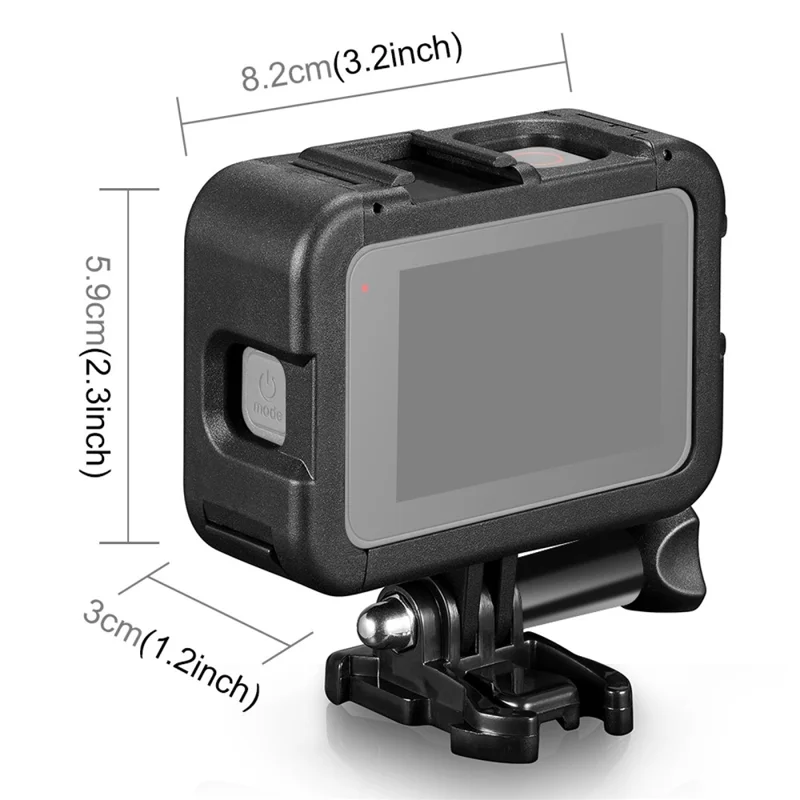 PULUZ PU582B PA Frame for GoPro Hero 11 Black / 10 Black / 9 Black Camera Cage with Cold Shoe Interface and Charging Opening