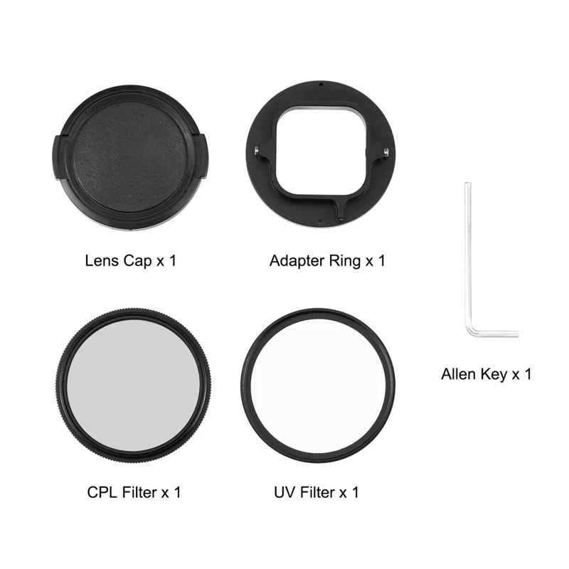PULUZ PU596B 52mm CPL UV Filter for GoPro Hero 11 Black / 10 Black / 9 Black Camera Lens Filter with Adapter Ring