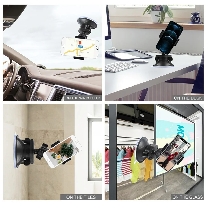 PULUZ PU537B Suction Cup Plastic Phone Mount 360 Degree Rotation Car Dashboard Windshield Phone Holder