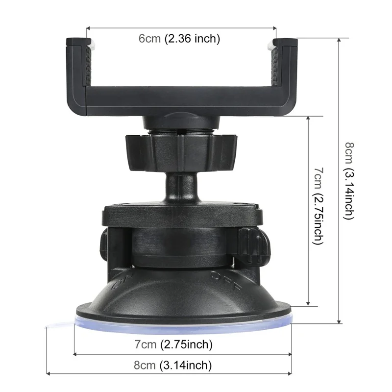 PULUZ PU537B Suction Cup Plastic Phone Mount 360 Degree Rotation Car Dashboard Windshield Phone Holder