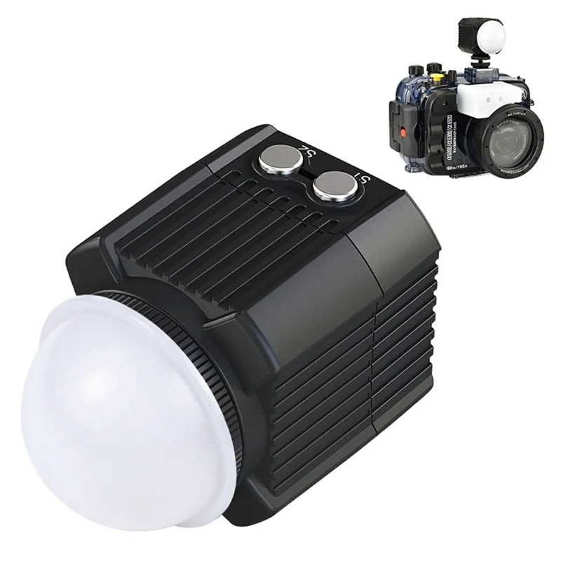 PULUZ PU563B For GoPro Series Action Camera 60m Underwater Video Lamp Waterproof LED Fill Light (7.4V / 1100mAh Battery)