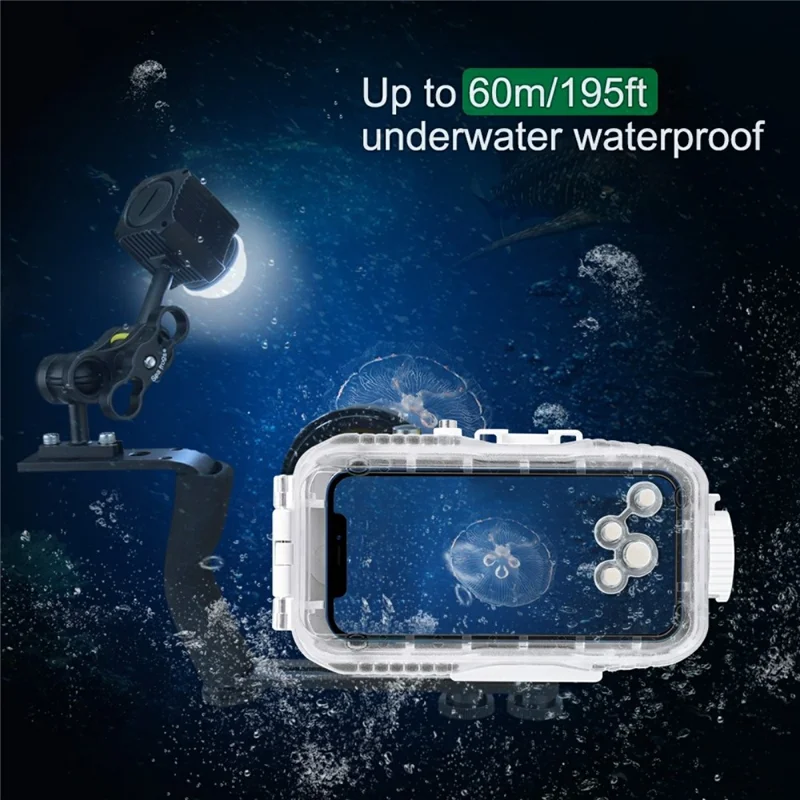 PULUZ PU563B For GoPro Series Action Camera 60m Underwater Video Lamp Waterproof LED Fill Light (7.4V / 1100mAh Battery)