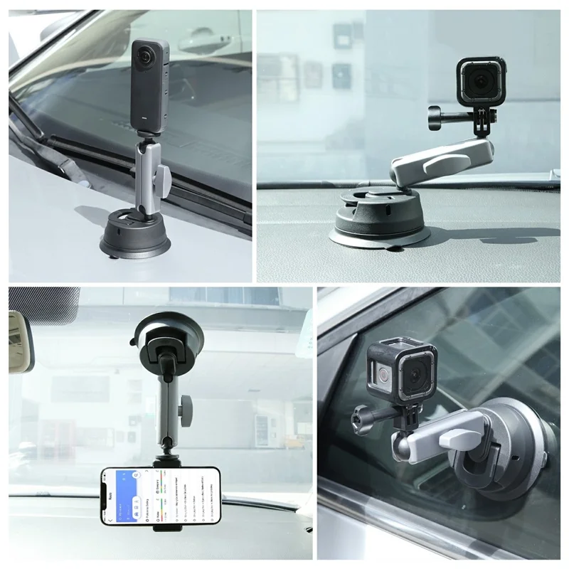 PULUZ PU863 Suporte Universal de Ventosa para Carro com Cabeça Giratória de 360 Graus para Câmera e Celular